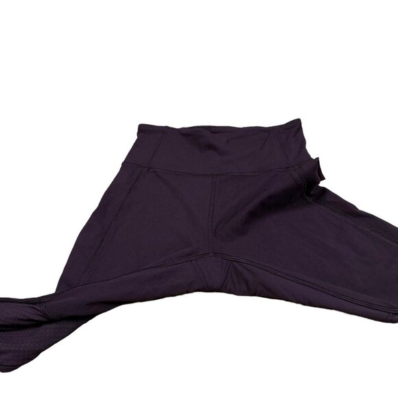 Lululemon Deep Breath Sz 4 Black Cherry Capri Crop Leggings 9.5'' Rise - Picture 3 of 7